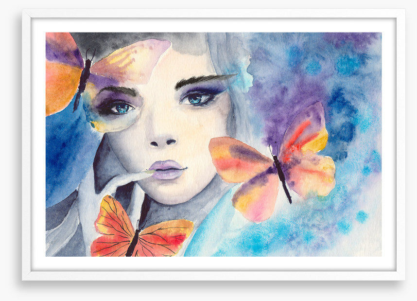 Blue eyes and butterflies