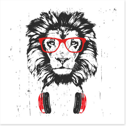 Red, white and lion