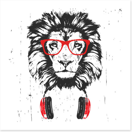 Red, white and lion