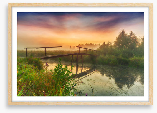 Broken bridge sunrise