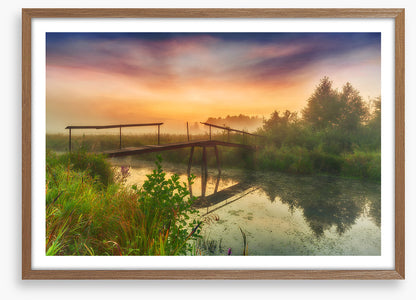 Broken bridge sunrise