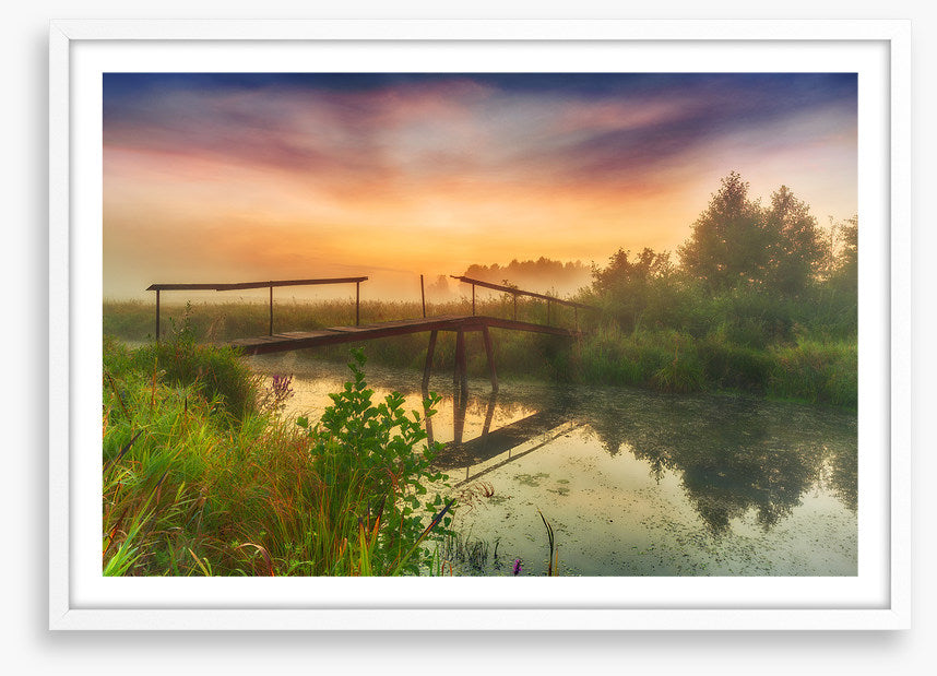 Broken bridge sunrise