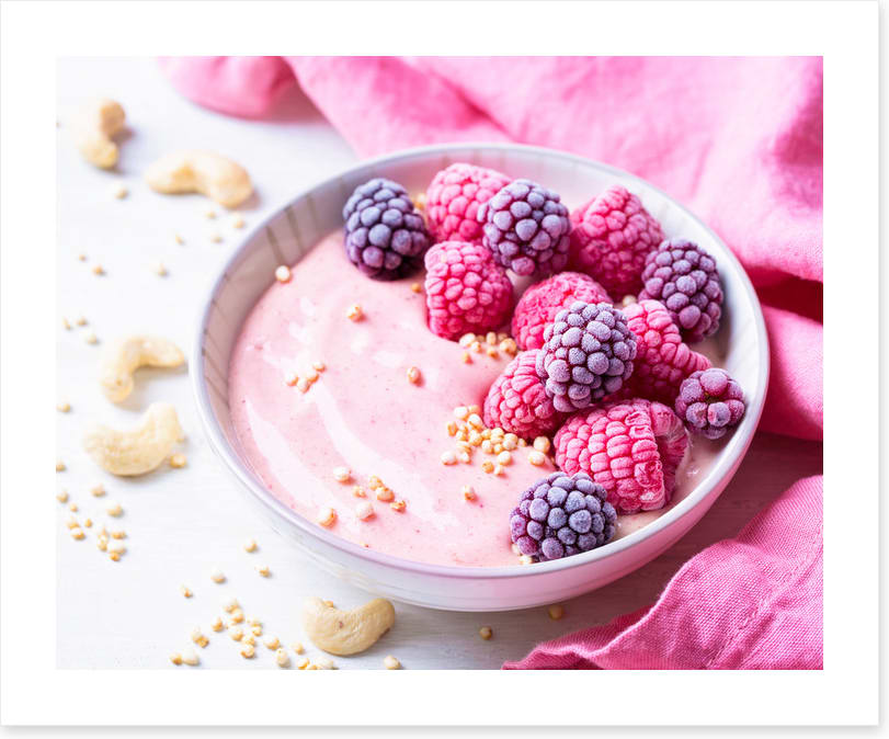 Topped with berries