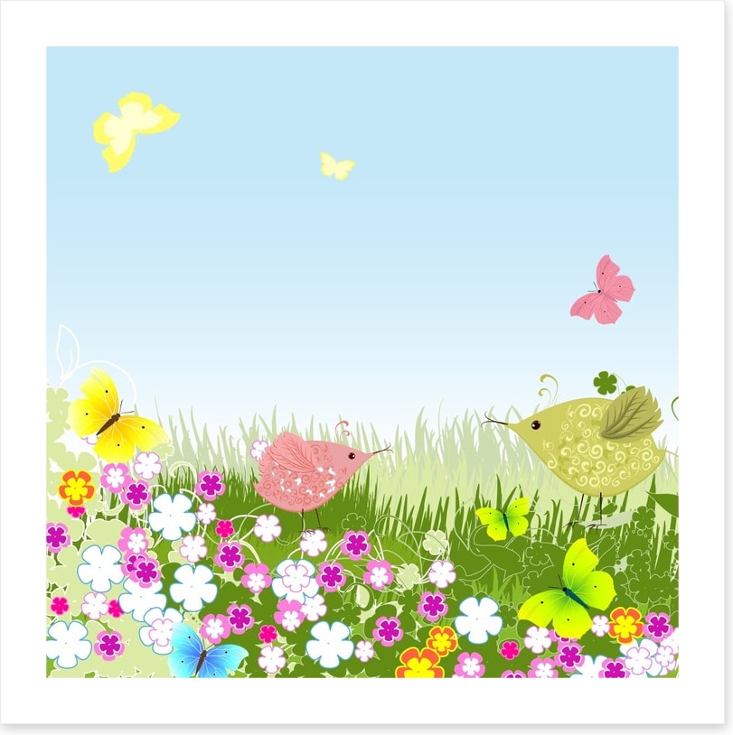 Birds on the lawn