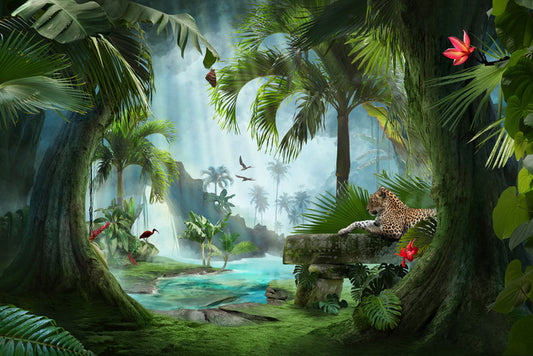 Jungle paradise lagoon