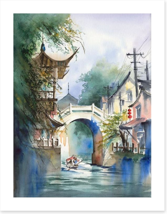 Under the pagoda bridge