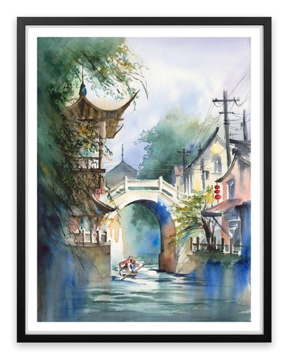 Under the pagoda bridge