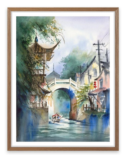 Under the pagoda bridge