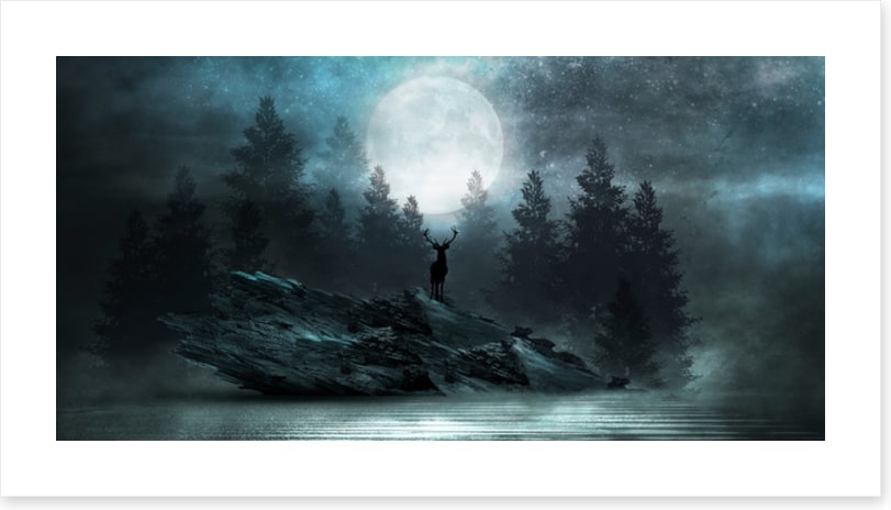 Below the moon glow