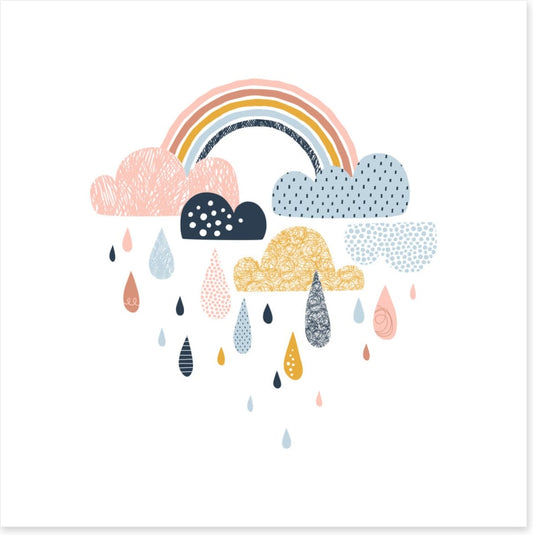 Rainbow raindrops