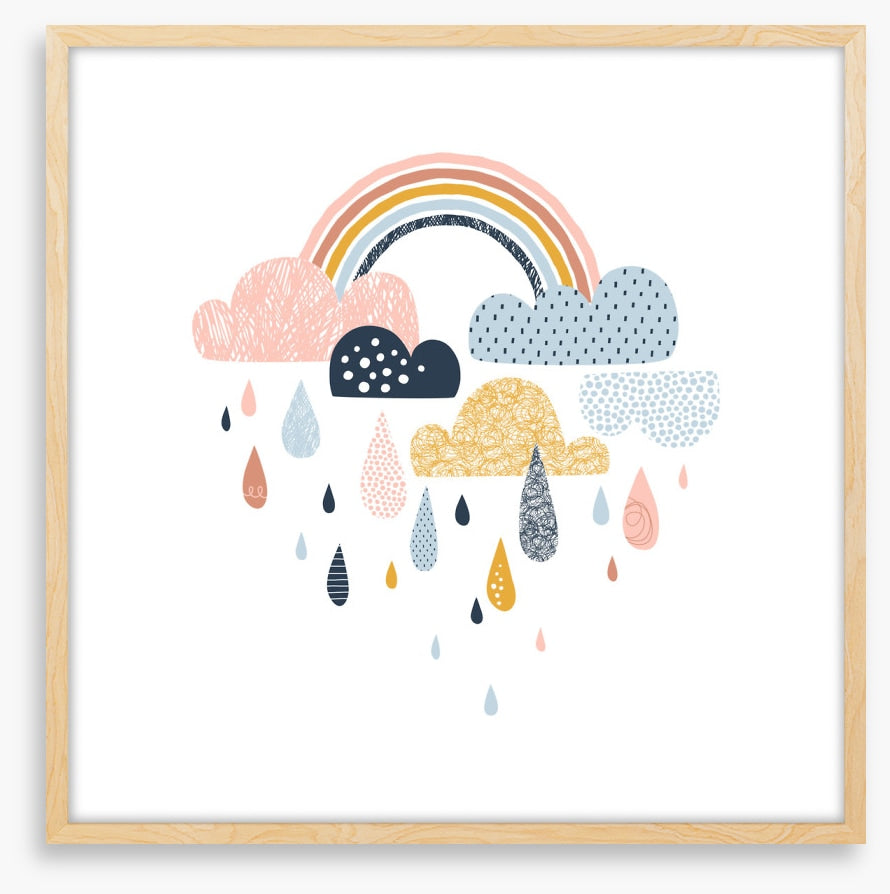 Rainbow raindrops