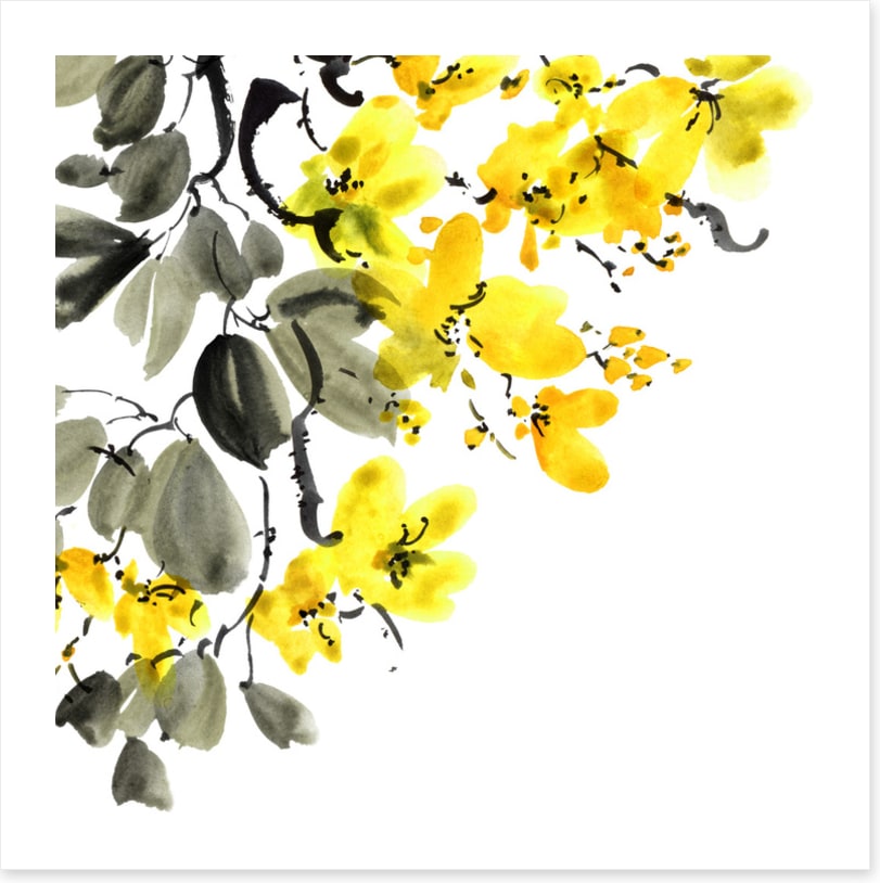 Yellow blossom branch