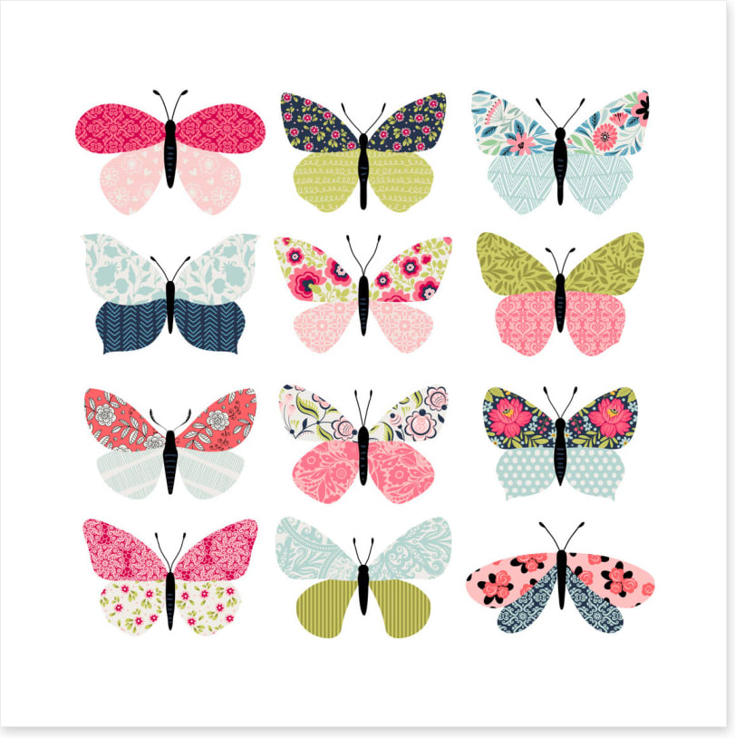 Patchwork butterflies