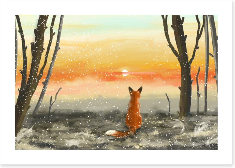 Golden sunset fox