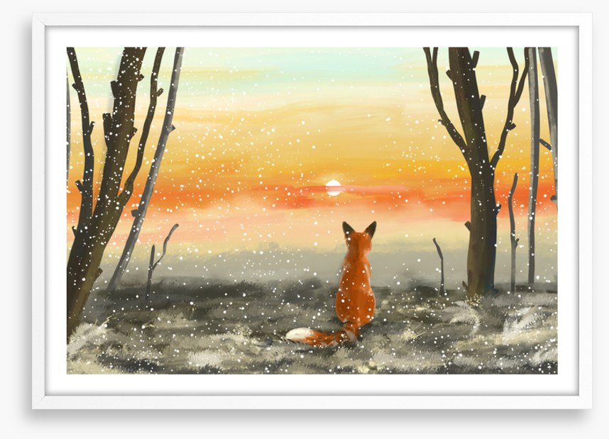 Golden sunset fox