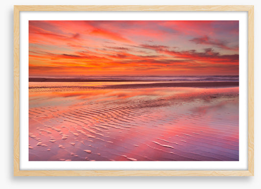 Shimmering sand sunset