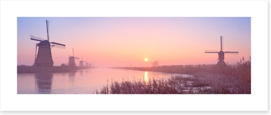 Dutch windmill dawn
