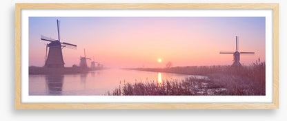 Dutch windmill dawn