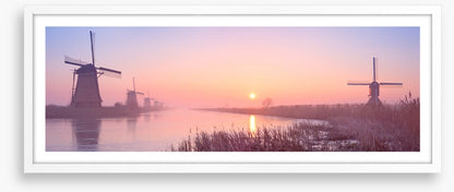 Dutch windmill dawn