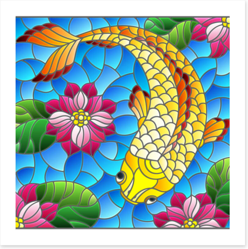 Golden koi window
