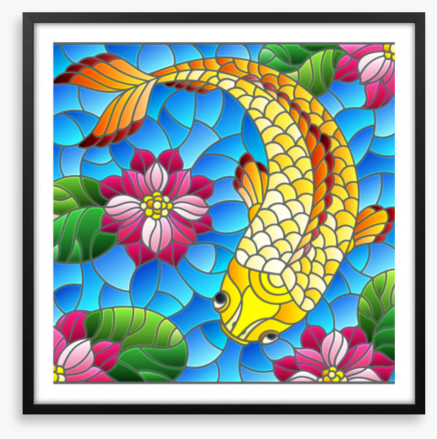Golden koi window