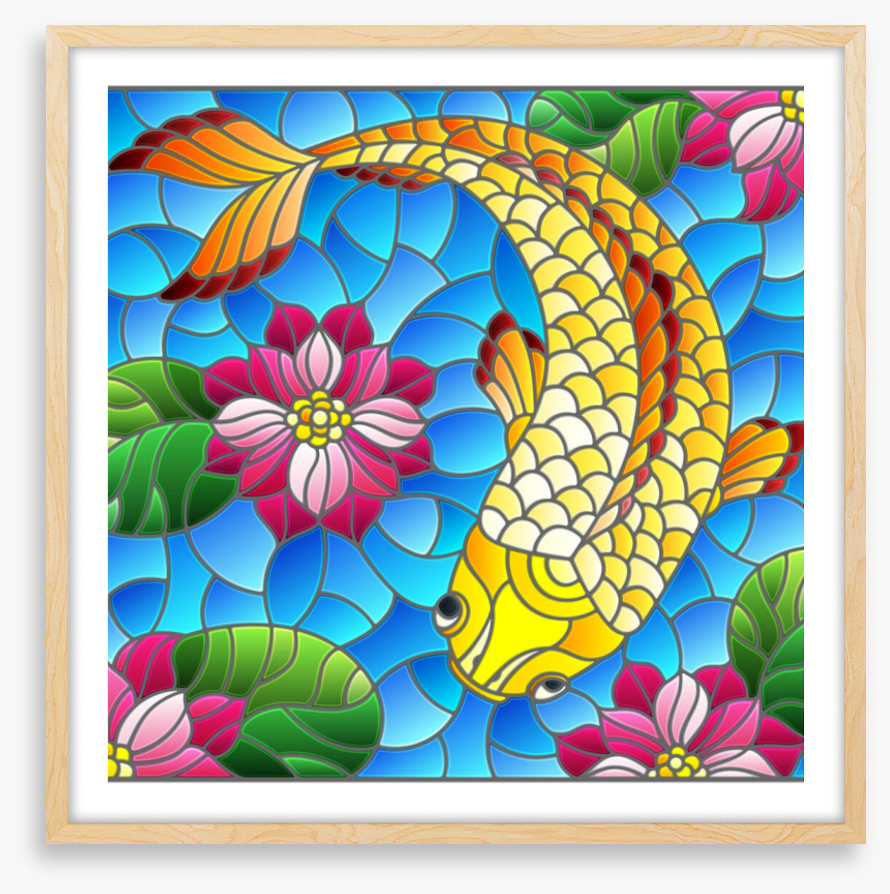 Golden koi window