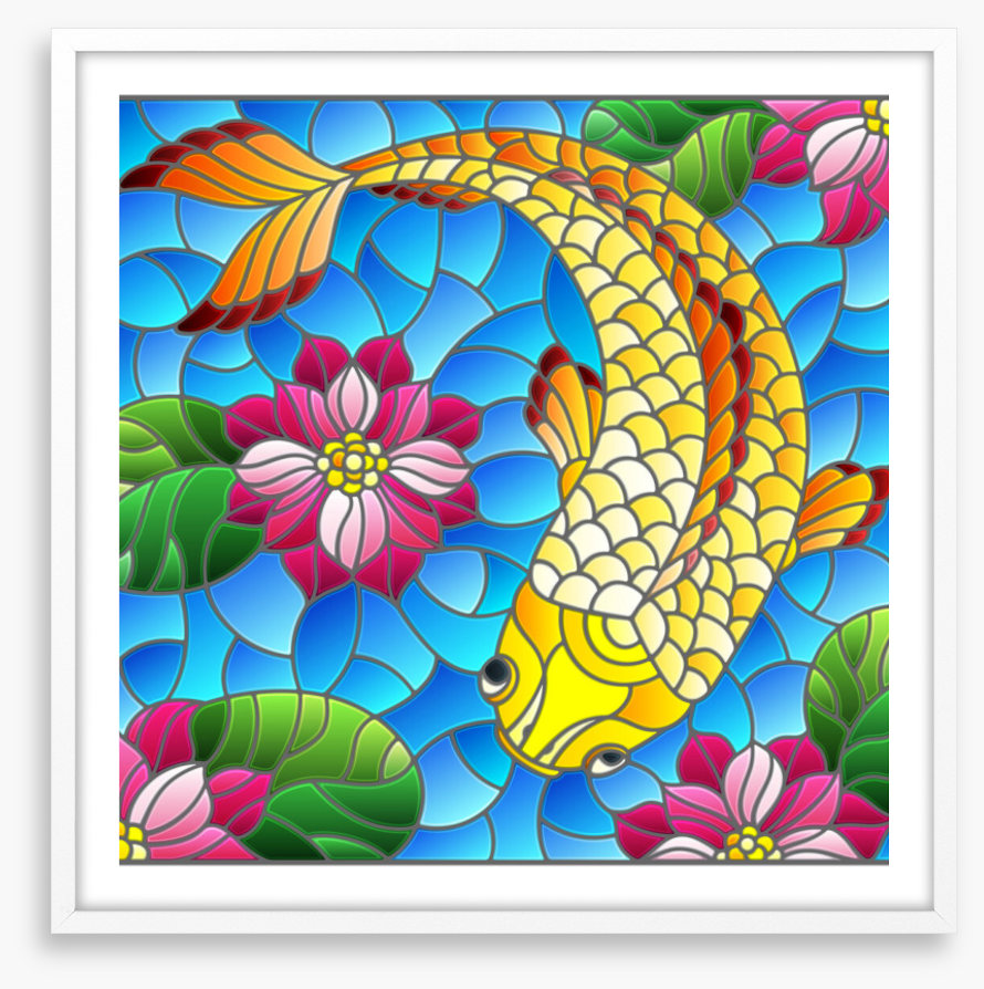 Golden koi window
