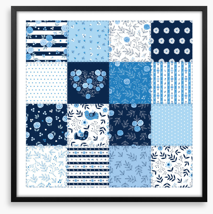 Blooming blue patchwork