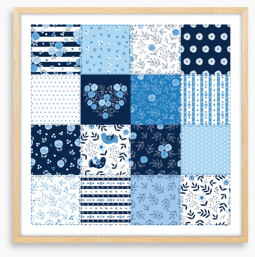 Blooming blue patchwork