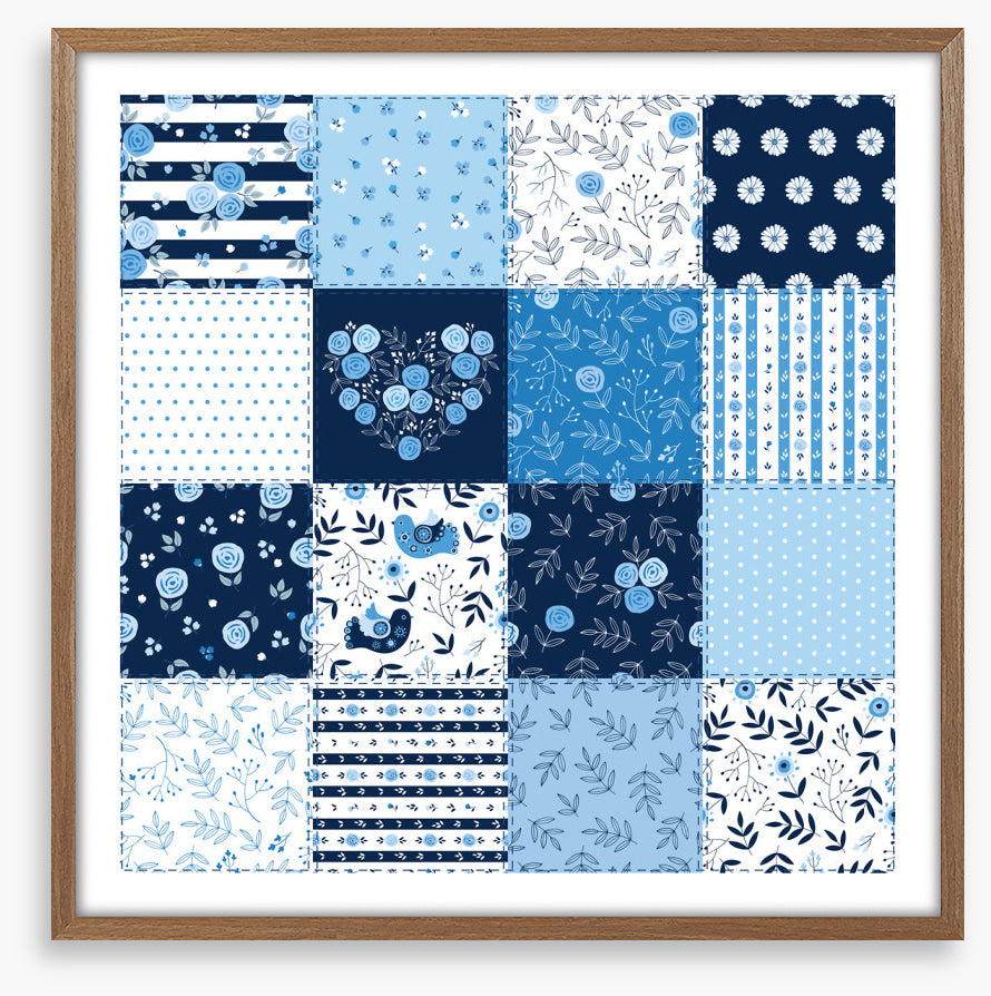 Blooming blue patchwork