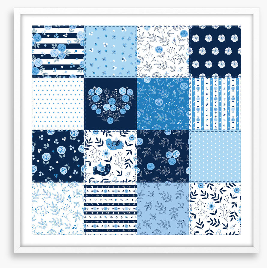 Blooming blue patchwork