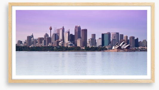 Sydney harbour skyline at twilight