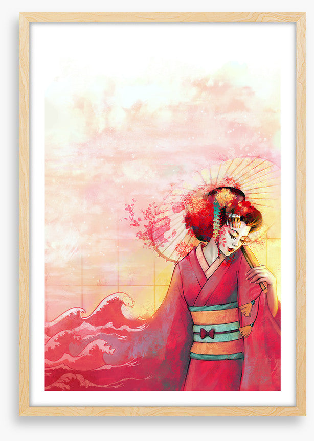 Kanagawa geisha sunset