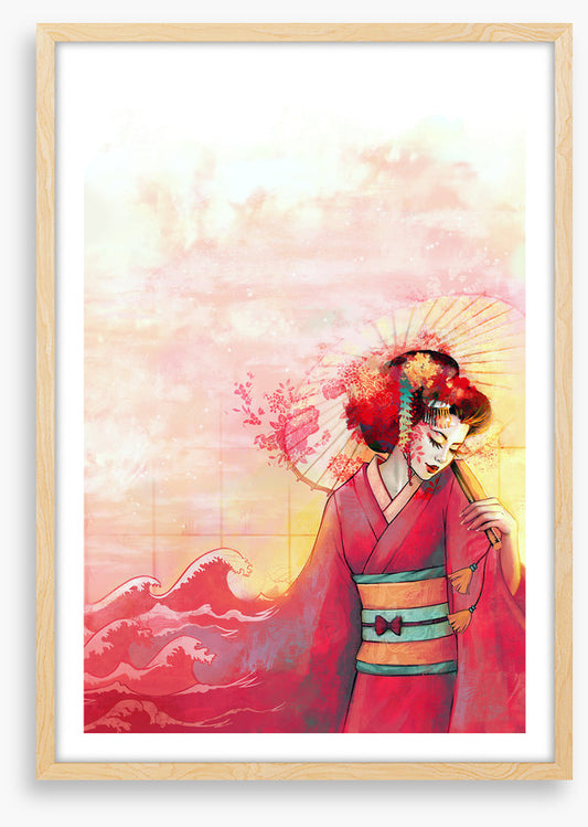 Kanagawa geisha sunset