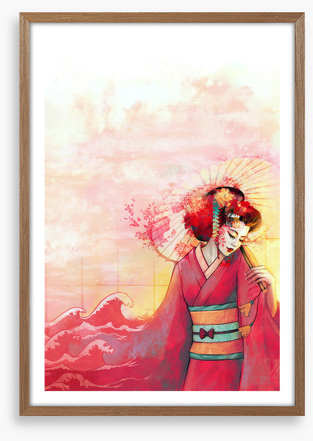Kanagawa geisha sunset