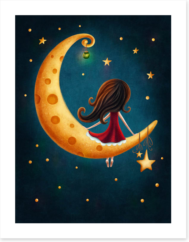 Girl on the moon