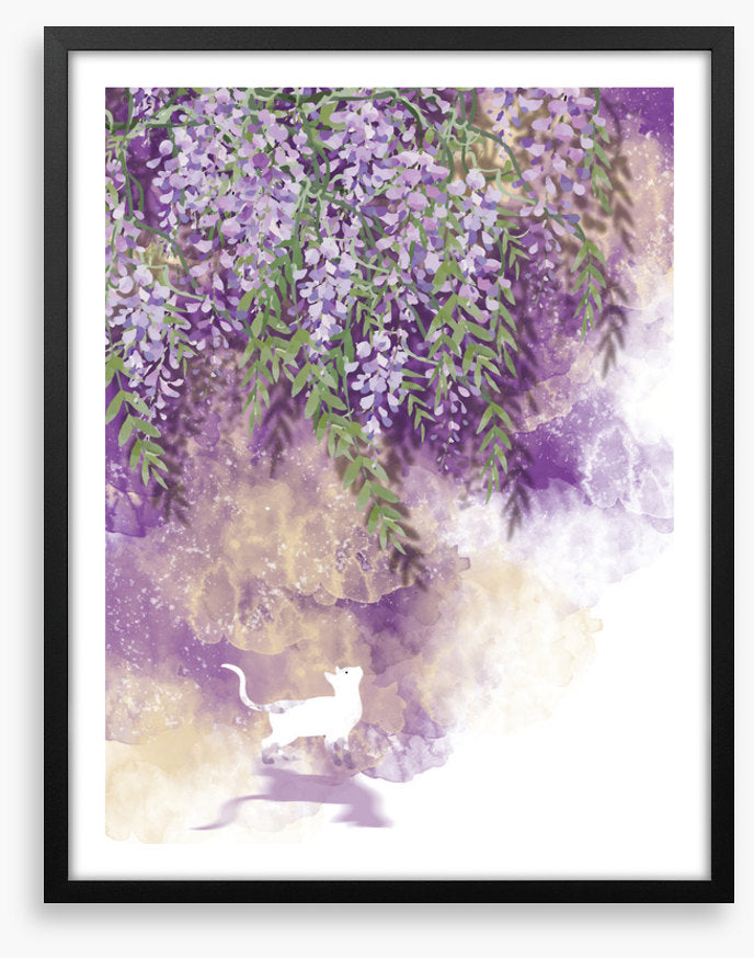 White cat wisteria