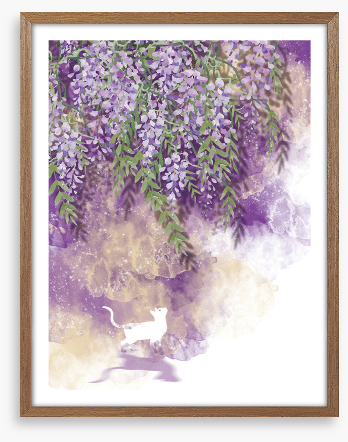 White cat wisteria