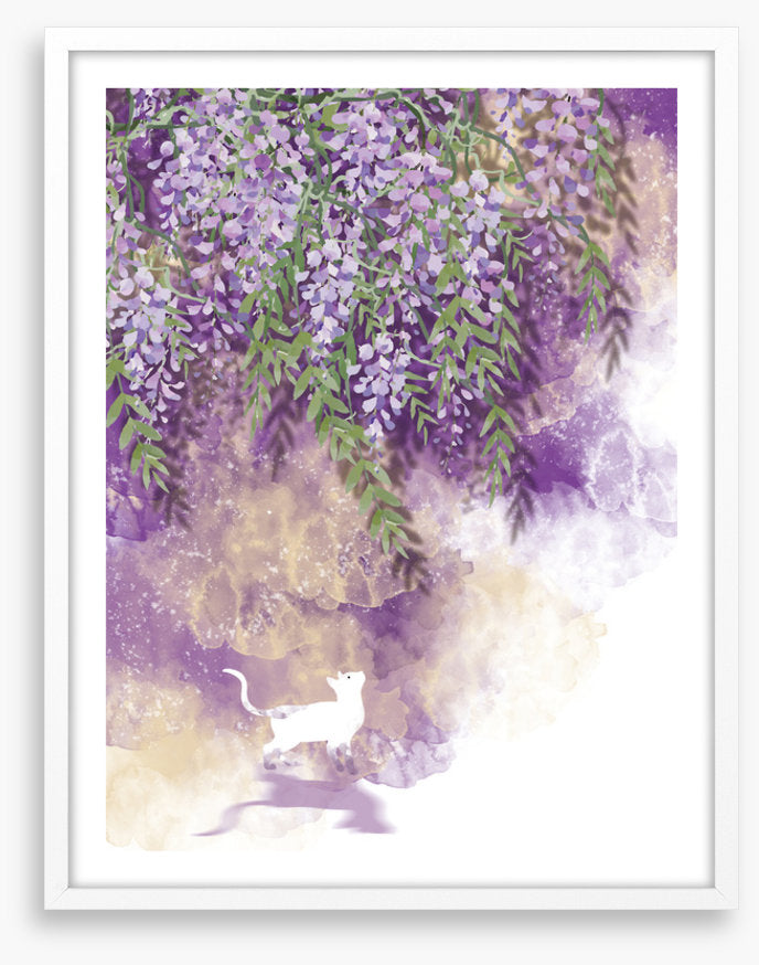 White cat wisteria