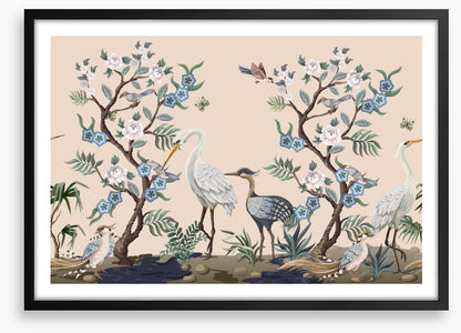 Heron garden chinoiserie