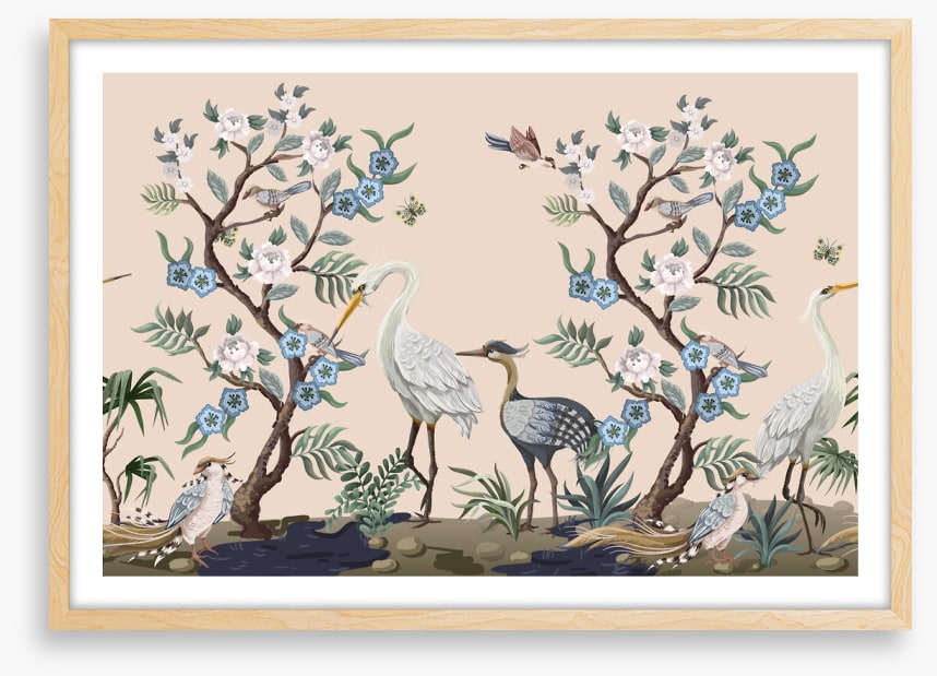 Heron garden chinoiserie