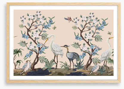 Heron garden chinoiserie