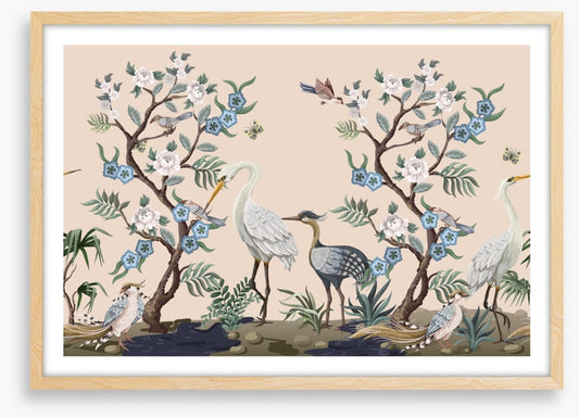 Heron garden chinoiserie