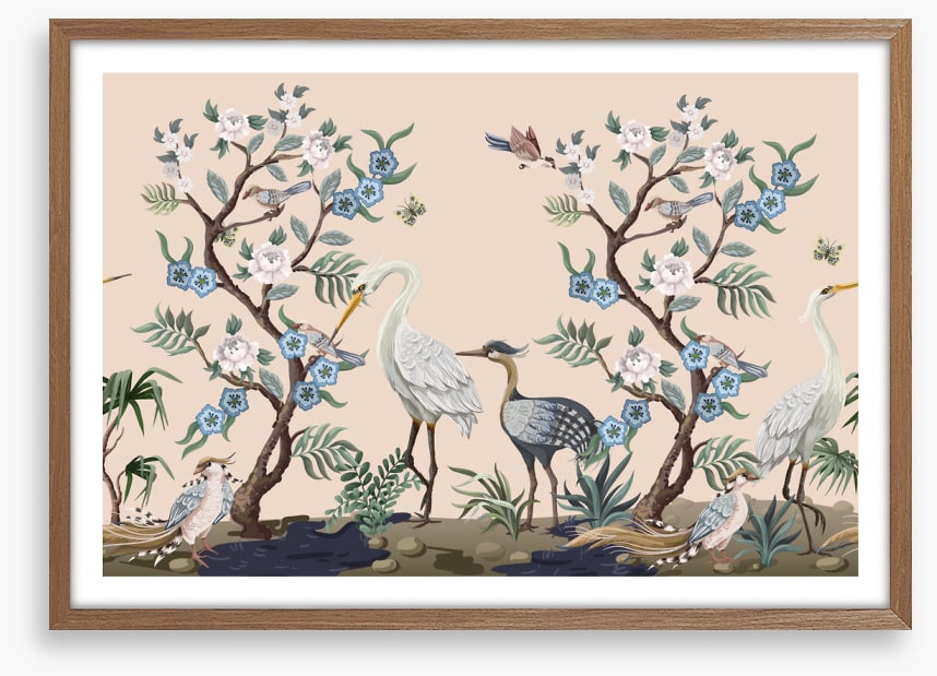 Heron garden chinoiserie