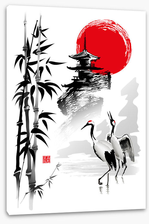 Rising sun cranes