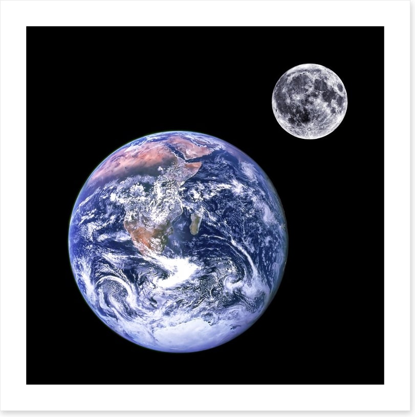 Earth and moon