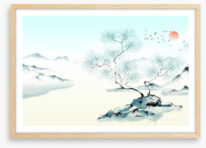Misty island evening