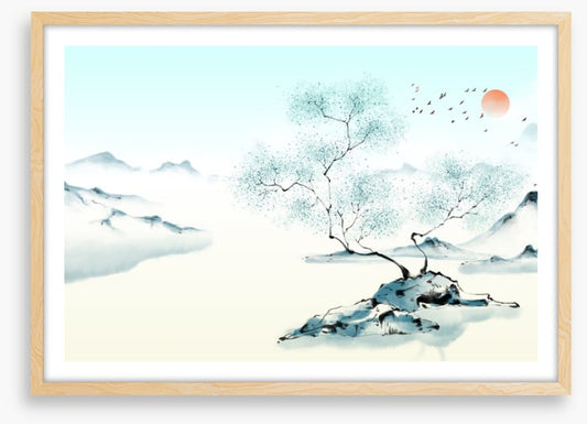 Misty island evening