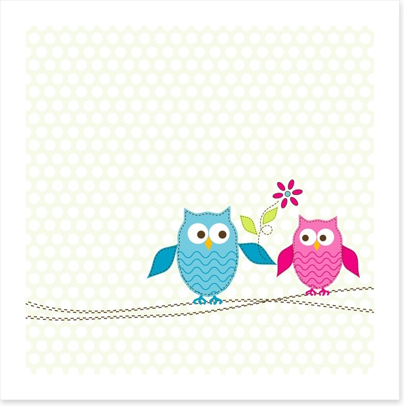 Pink owl in love