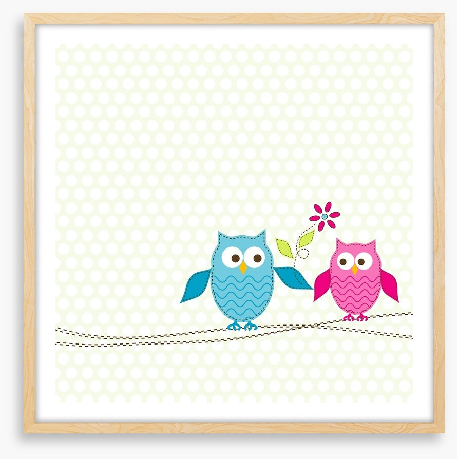 Pink owl in love